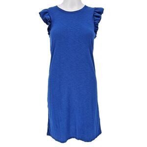 Nation Eliott Flutter Sleeve Pima Dress Blue XS New